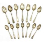 A large collection of Georgian and later silver flatware