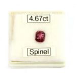 An unmounted octagonal mixed cut pink spinel