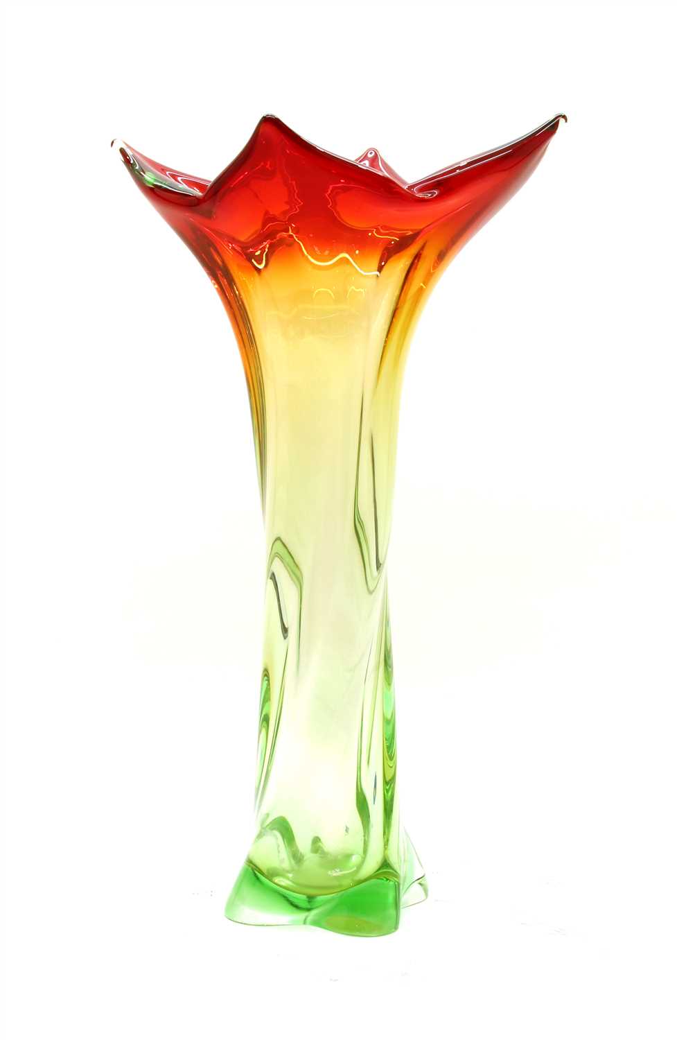 A large Italian glass art vase,