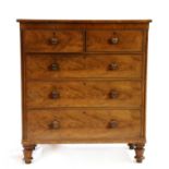 A mahogany chest of drawers,