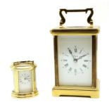 A large brass carriage clock,