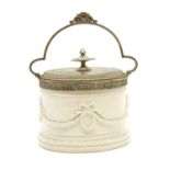 A 19th century Parian ware biscuit barrel,