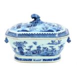 A Chinese blue and white tureen and cover