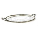 An Elkington & Co silver plated oval two handled tray