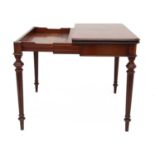 A Victorian mahogany fold-over card table,