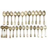 A quantity of Georgian and later silver flatware