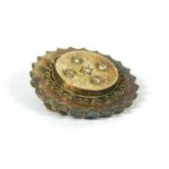 A Victorian gold circular shield brooch form brooch,