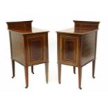 A pair of mahogany pot cupboards,