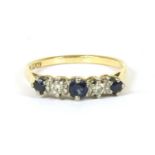A graduated five stone sapphire and diamond ring,