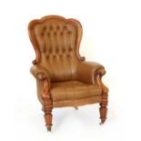 A Victorian mahogany gentleman’s armchair