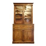 A William IV mahogany secretaire bookcase,