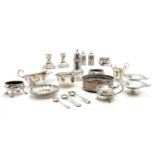 A quantity of silver items,