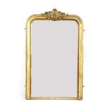 A Victorian giltwood overmantel mirror,
