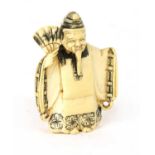 A Japanese ivory netsuke,