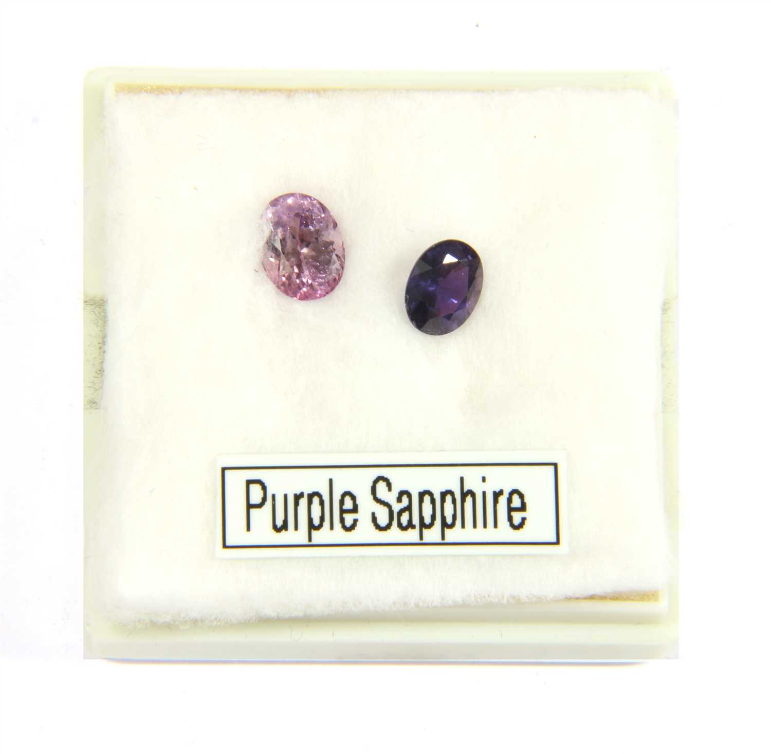 Two unmounted oval mixed cut sapphires