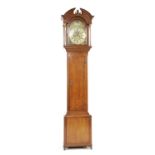 A tall late 18th century oak longcase clock,