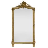 A Victorian giltwood and gesso overmantel mirror,