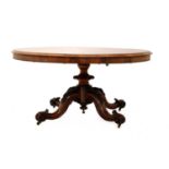 A Victorian rosewood loo table,