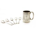 A 19th century silver christening mug,