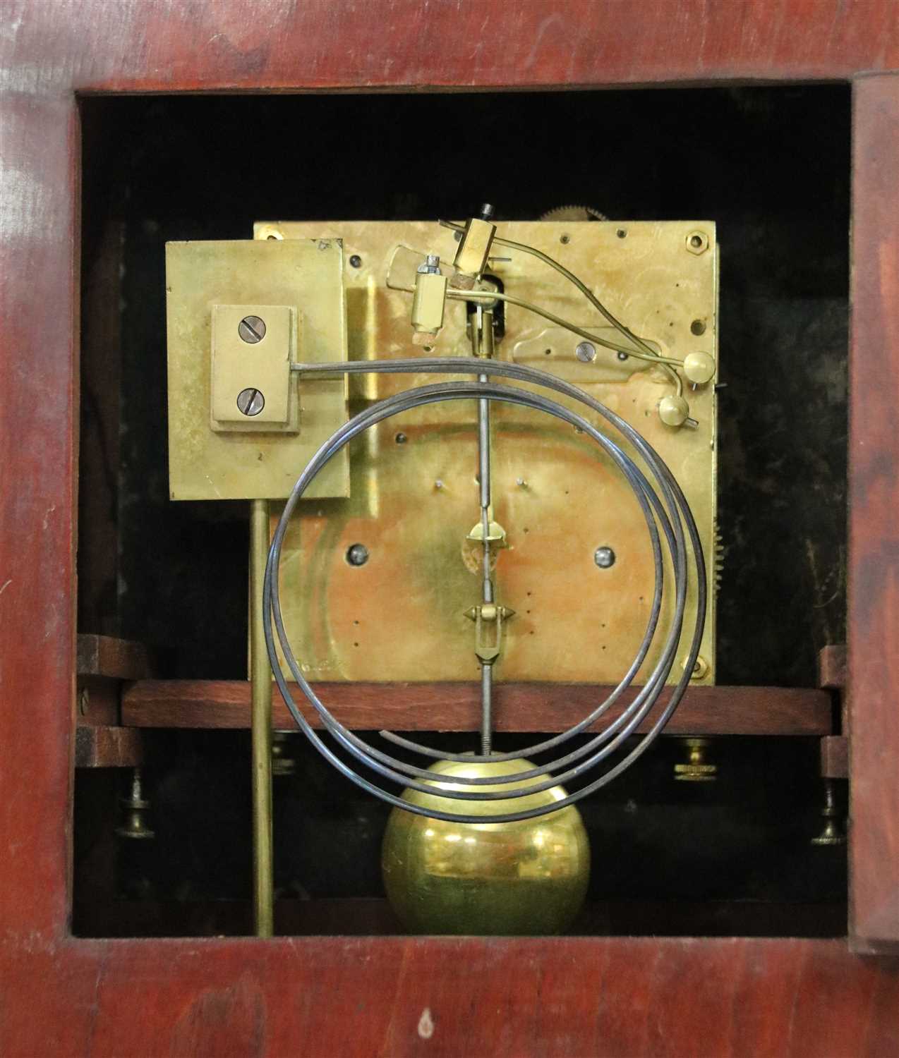 A George III style inlaid mahogany lancet clock - Image 2 of 2