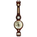 A mahogany wheel barometer,