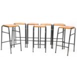 Fourteen modern bar stools,