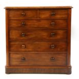 A George III mahogany chest of drawers,