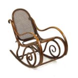 A Thonet style bentwood rocking chair,