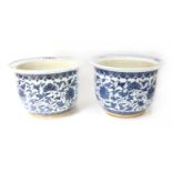 A pair of Chinese blue and white jardinières,
