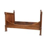 A 19th century French walnut sleigh bed,