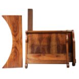 A 19th century French walnut sleigh bed,