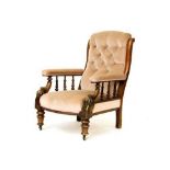 A Victorian mahogany library chair