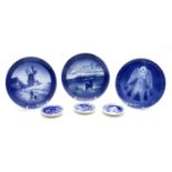 A collection of Royal Copenhagen Christmas plates