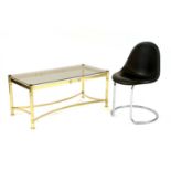A brass coffee table,