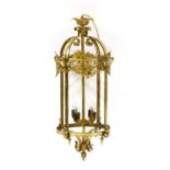 A brass hall lantern