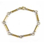 A 9ct two colour gold bracelet,