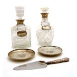 A cut glass whisky decanter,