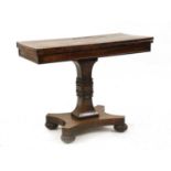 A grained rosewood fold over tea table,