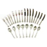 An eight setting canteen of silver cutlery