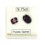 Two unmounted purple spinels