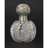 A late Victorian Stourbridge, possibly Stevens and Williams, rock crystal design scent bottle