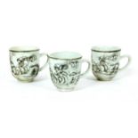 Three Chinese teacups,