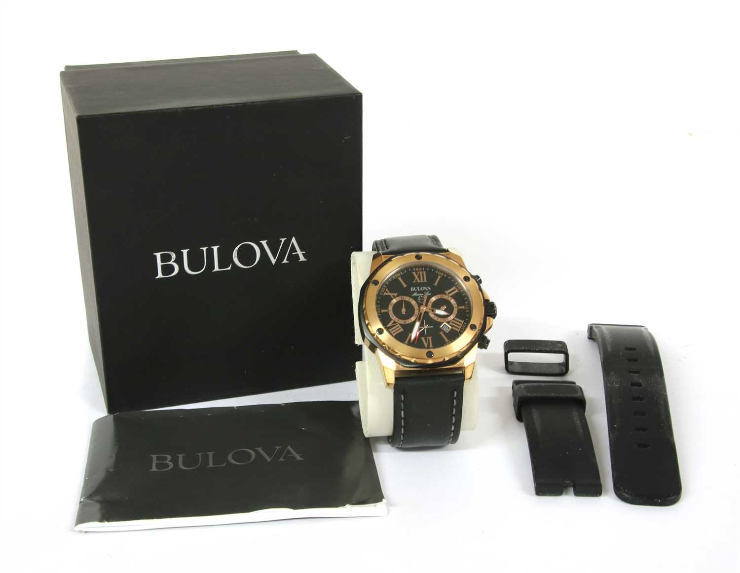 A gentlemen's gold plated Bulova Marine Star quartz chronograph watch