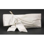 Valentino white satin clutch