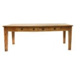 A pitch pine kitchen table,