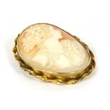 A shell cameo brooch,