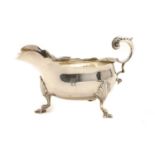 A silver sauce boat,