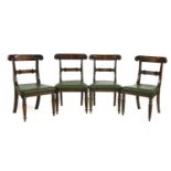 Four Regency mahogany dining chairs,