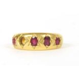 A five stone ruby ring,