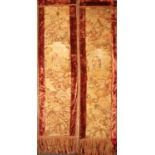 A pair of European tapestry wall hangings,